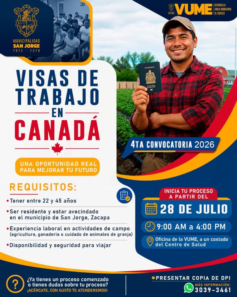 ¡VISAS DE TRABAJO EN CANADÁ!